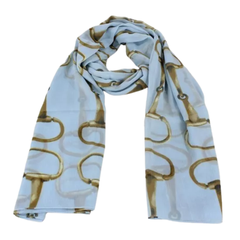 Scarf Baby Blue Snaffle Design.