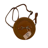 Round shoulder bag in tan/suede leather . The Megan by Grays