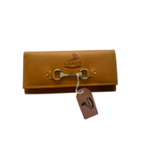 Lily Snaffle Purse in Smooth Tan Leather and Suede