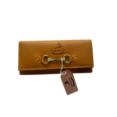 Lily Snaffle Purse in Smooth Tan Leather and Suede