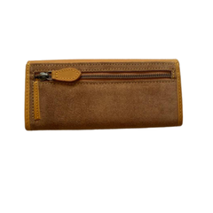 Lily Snaffle Purse in Smooth Tan Leather and Suede