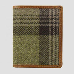 DOUGLAS TAN LEATHER AND TWEED WALLET