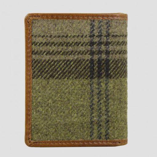 DOUGLAS TAN LEATHER AND TWEED WALLET