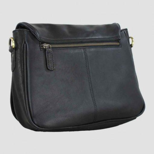 THE LUCY BLACK LEATHER SADDLE BAG