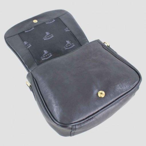 THE LUCY BLACK LEATHER SADDLE BAG