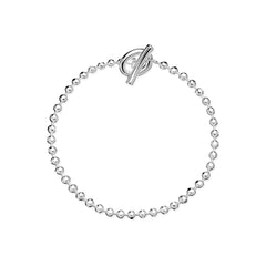STERLING SILVER BEADED T BAR BRACELET