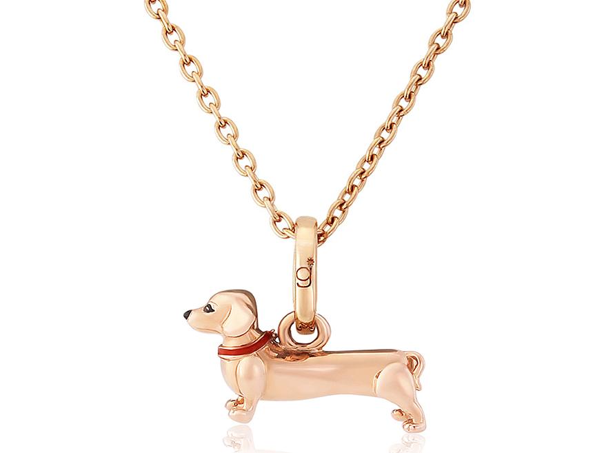 ROSE GOLD DACHSUND DOG PENDANT