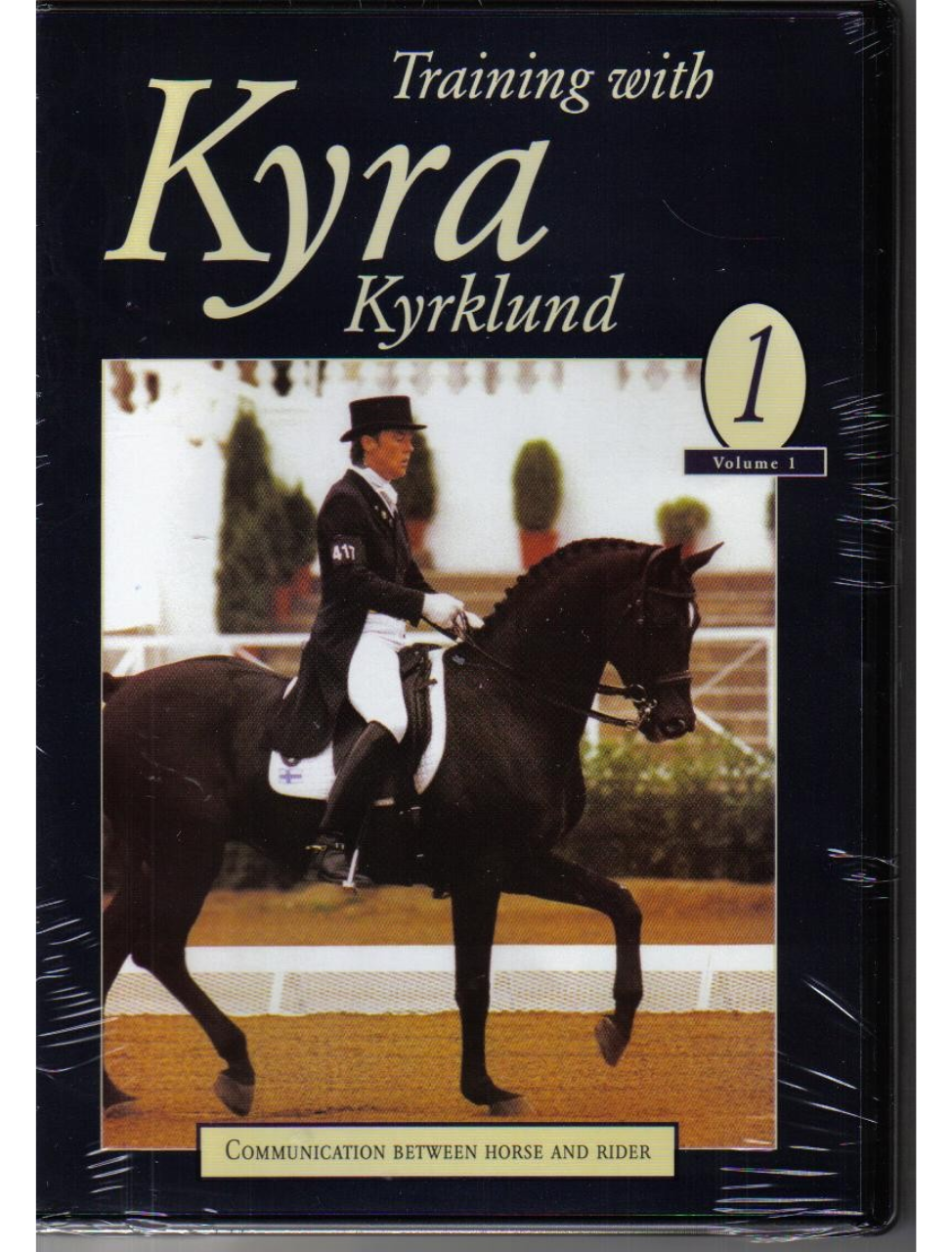 Cover of the DVD 'Training with Kyra Kyrklund Vol 1' featuring a rider on a dressage horse.