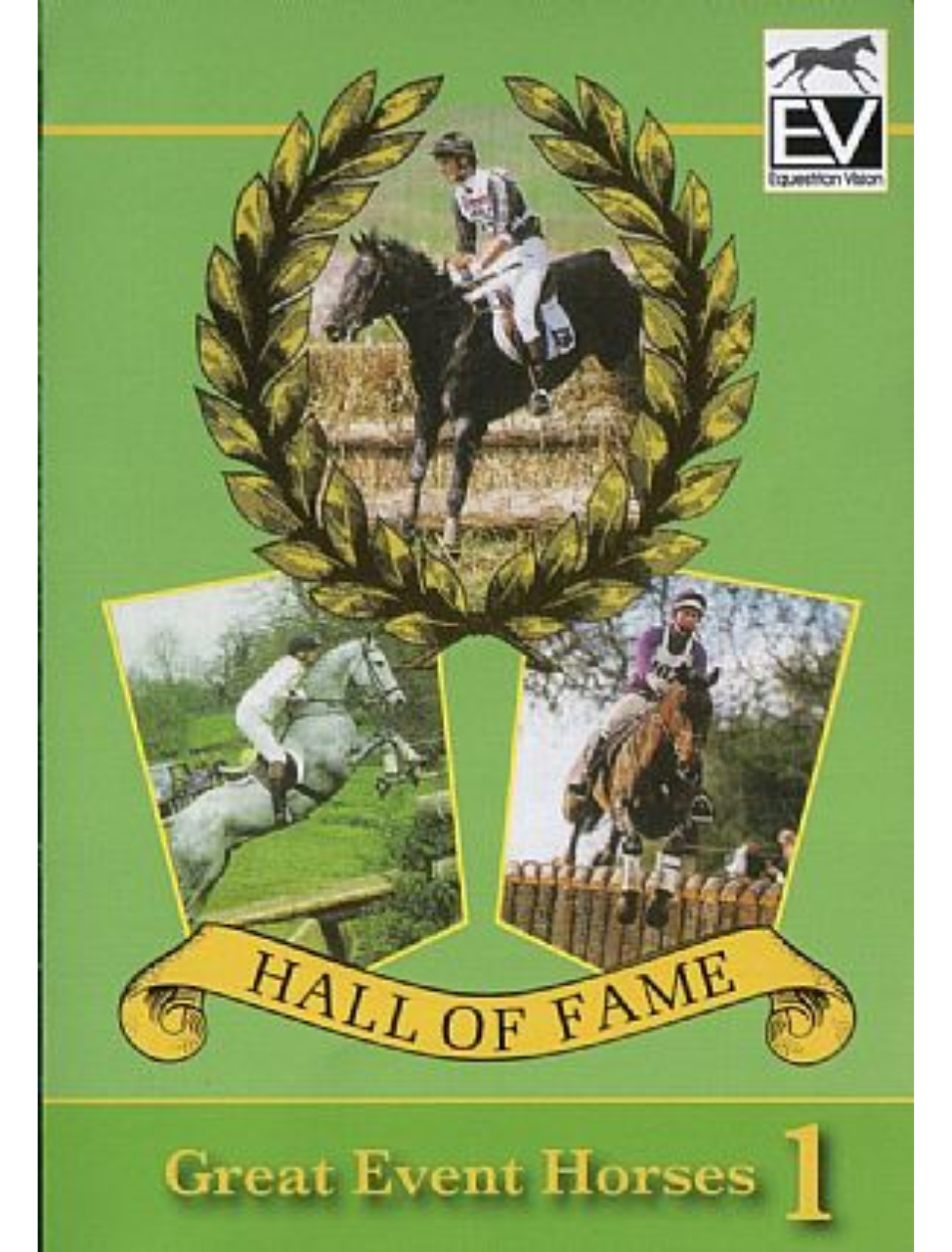 Cover of the DVD titled 'HALL OF FAME Great Event Horses 1' featuring images of horses and riders in motion.