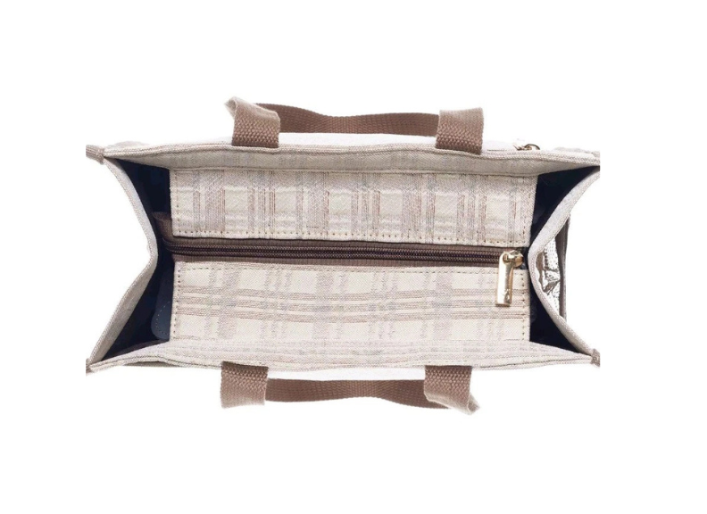 Rectangular bag with a zipper on a white background