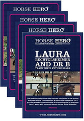 Multiple copies of 'Horse Hero' magazine featuring Laura Bechtolsheimer and Dr. B.