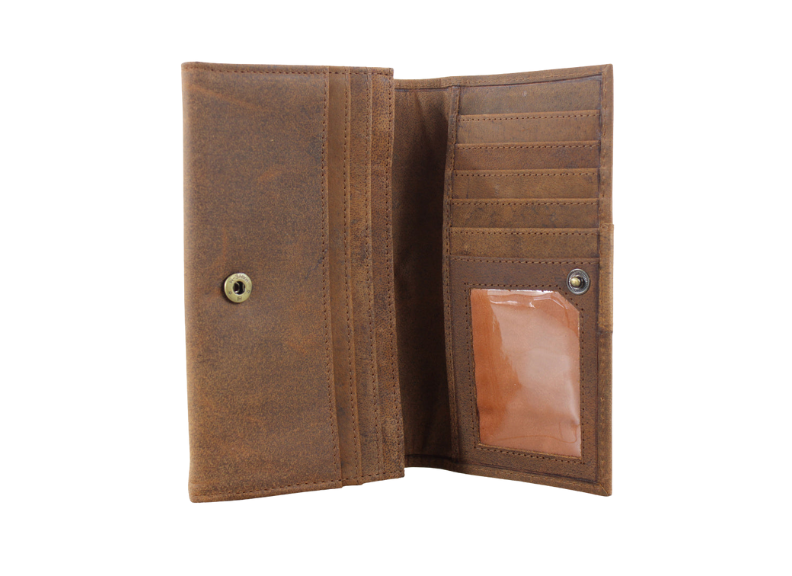 Hunter leather wallet with a card holder on a white background