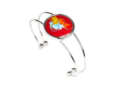 Bangle with a colorful circular design on a white background