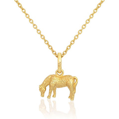 A rose gold pony pendant in a grazing stance on an adjustable chain, part of the jewellery collection.