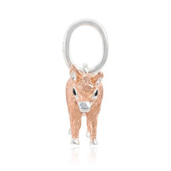 Silver Donkey Rose Gold Charm front facing 