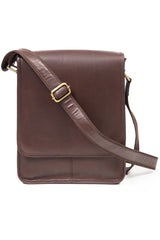 MESSENGER BAG IN SOFT BROWN IRISH LEATHER