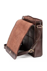 MESSENGER BAG IN SOFT BROWN IRISH LEATHER