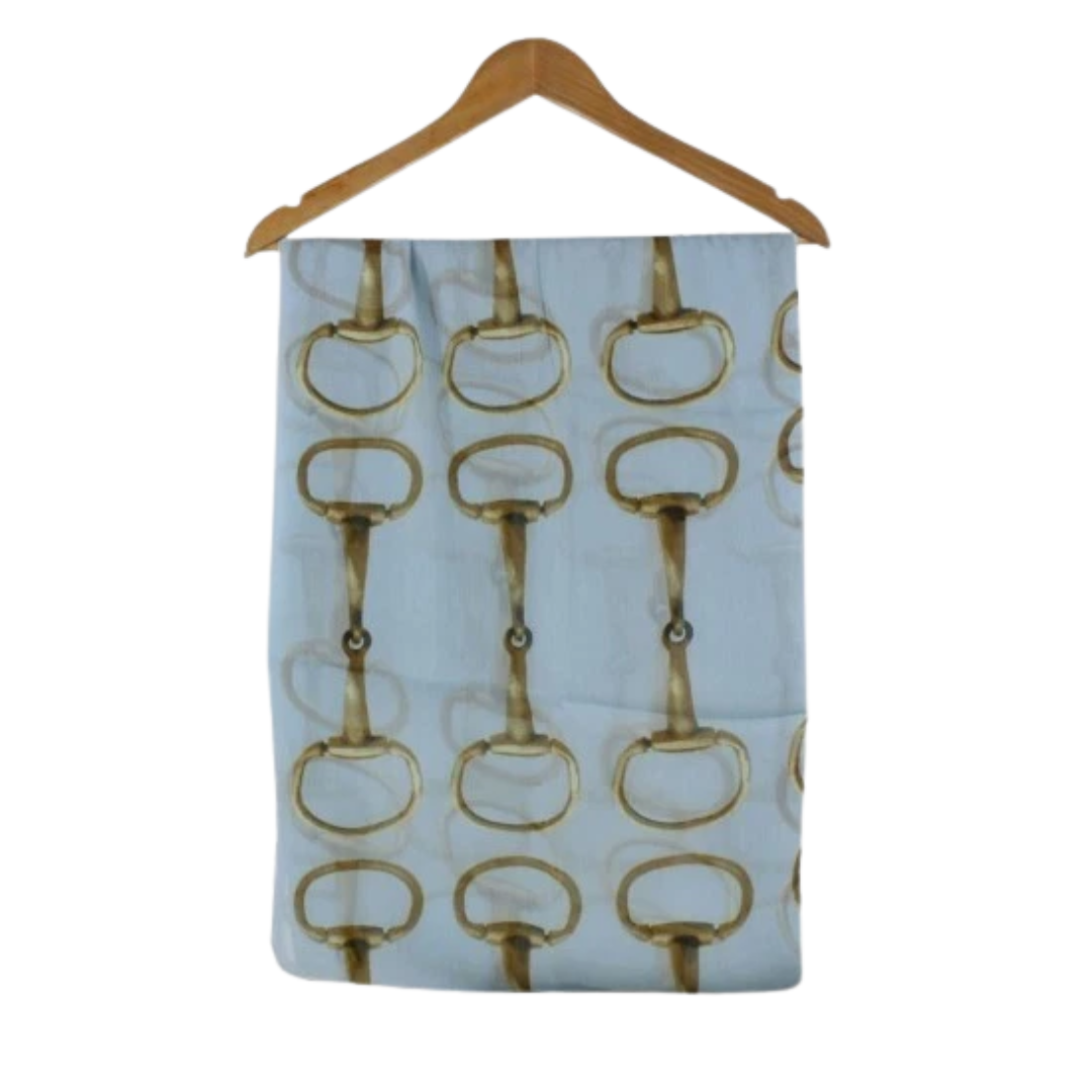 Scarf Baby Blue Snaffle Design.