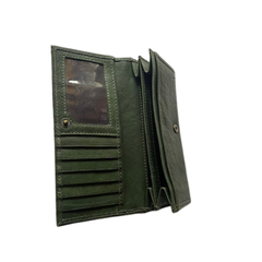 Purse Natural Green Leather by Grays The Lily