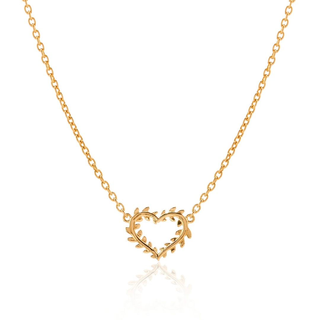 Gold Leaf Heart Necklace