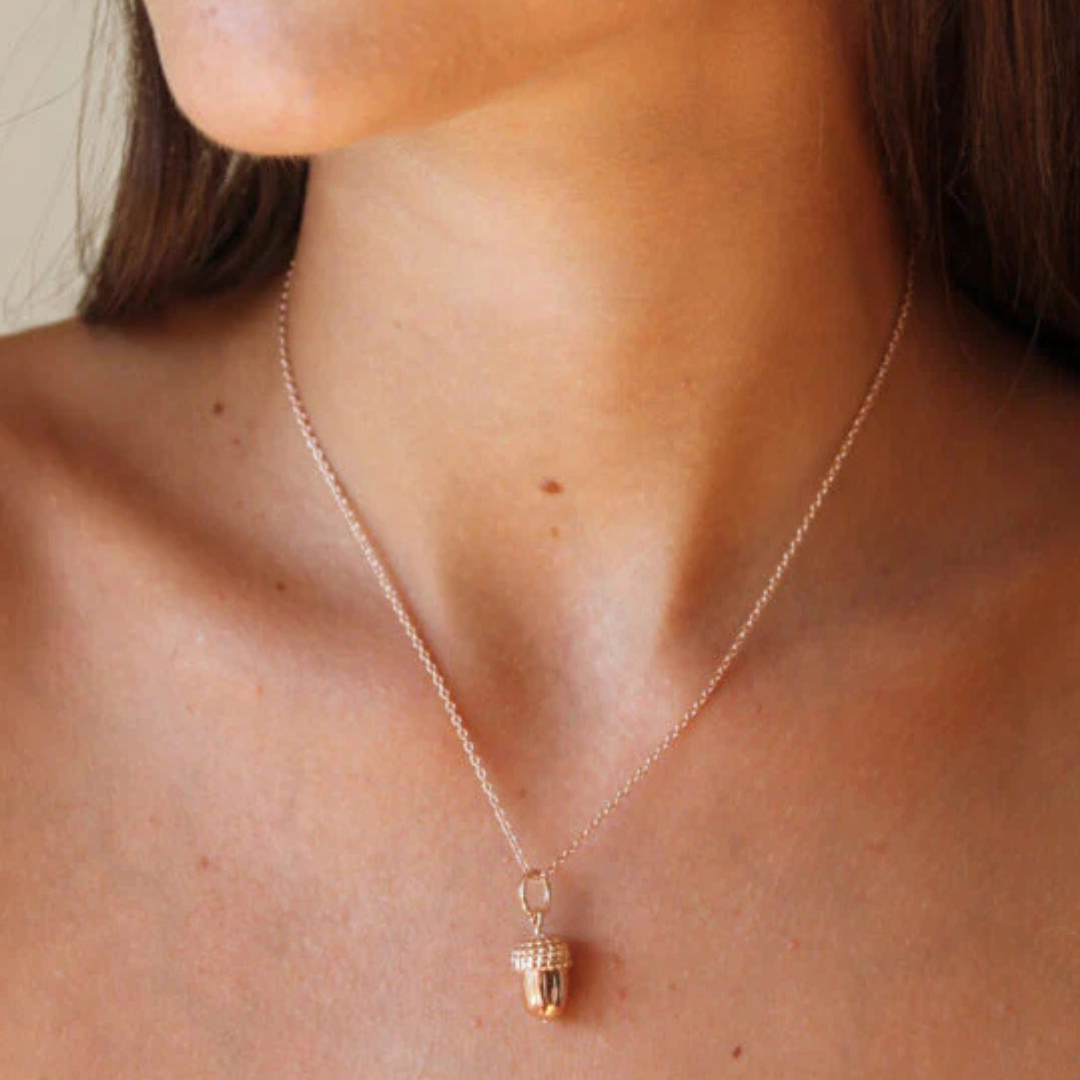 Rose Gold Acorn Pendant