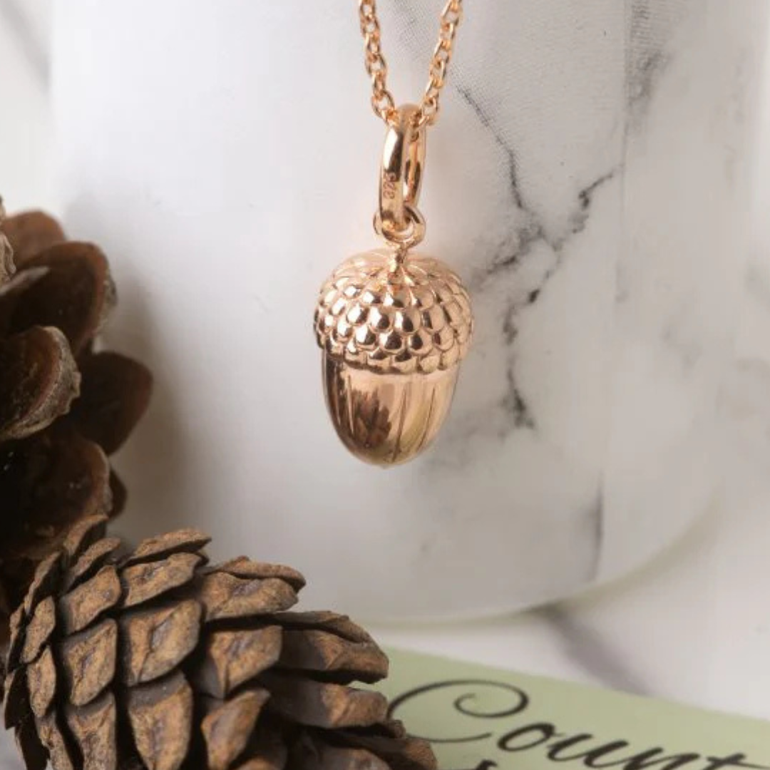 Rose Gold Acorn Pendant