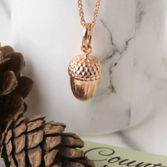 Rose Gold Acorn Pendant