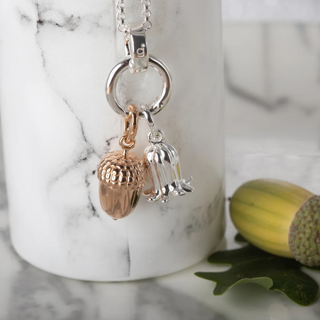 Rose Gold Acorn Charm
