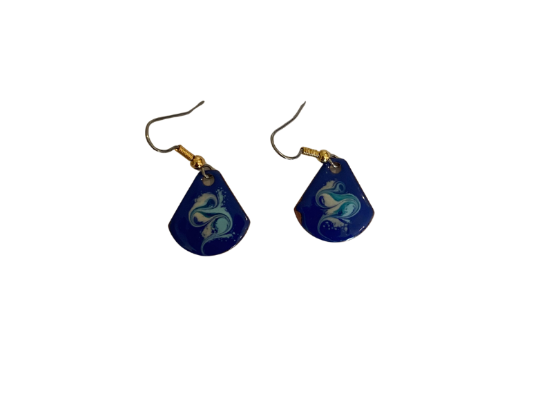 WILD ATLANTIC  ENAMEL BLUEBELL DROP EARRINGS