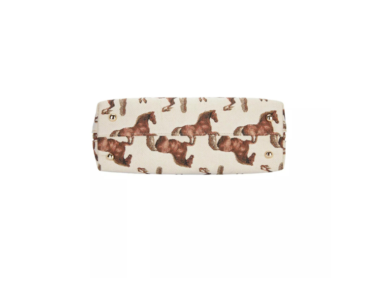 Rectangular pouch with horse pattern on a white background