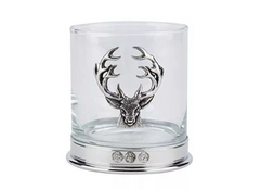 deer print glass tumbler  in white background