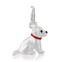 labrador pup silver charm with red collar